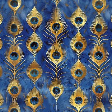 Vorschaubild zum Design Pfau Muster Jugendstil Art Deco Gold Blau von danachblog
