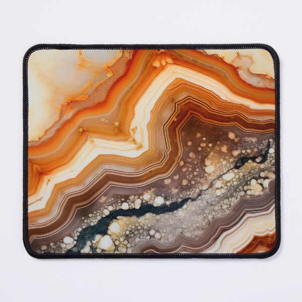 Item preview, Abstract  Agate Stone Grey Beige Orange Ochre Black designed and sold by fluffstuffgifts.