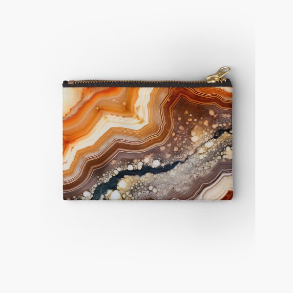 Item preview, Abstract  Agate Stone Grey Beige Orange Ochre Black designed and sold by fluffstuffgifts.
