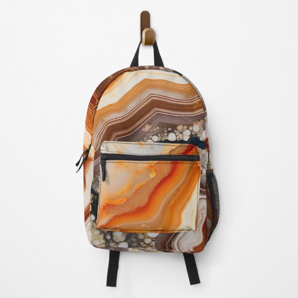 Item preview, Abstract  Agate Stone Grey Beige Orange Ochre Black designed and sold by fluffstuffgifts.