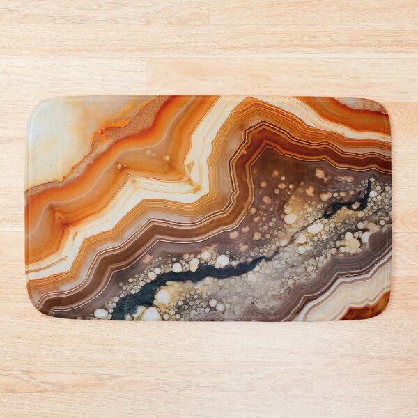 Item preview, Abstract  Agate Stone Grey Beige Orange Ochre Black designed and sold by fluffstuffgifts.