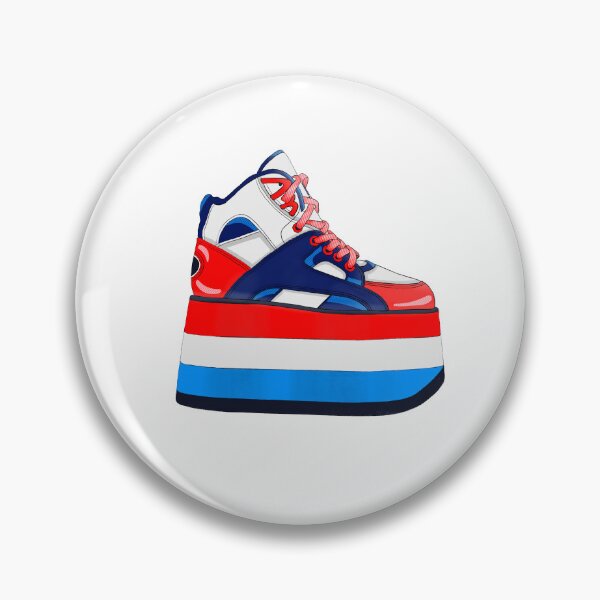 Item preview, 90s red and blue tower platform shoes designed and sold by prntsystm.