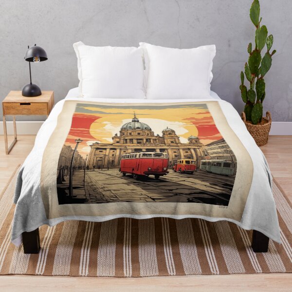 Item preview, Berlin Germany Sunset Vintage Travel Poster Art designed and sold by TravelersGems.