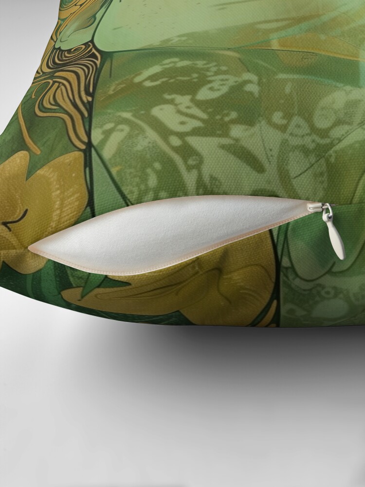 Thumbnail 2 von 4, Kissen, Frau in Grün Art Deco, Jugendstil designt und verkauft von danachblog.