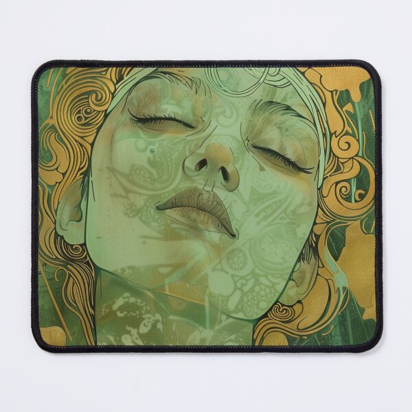 Item preview, Woman in Green Art Deco, Art Nouveau designed and sold by danachblog.