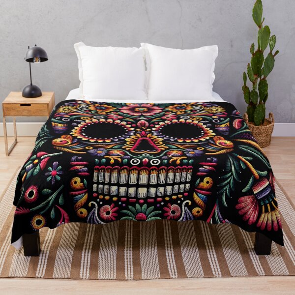Item preview, "Exquisite Otomi Elegance: Intricate Skull Design" designed and sold by zzz888.