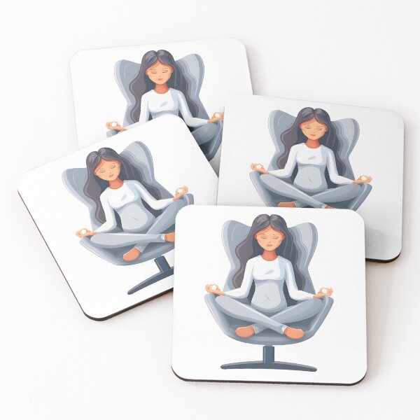 Item preview, Office Zen - Modern Chair Yoga Sticker designed and sold by Liseri.