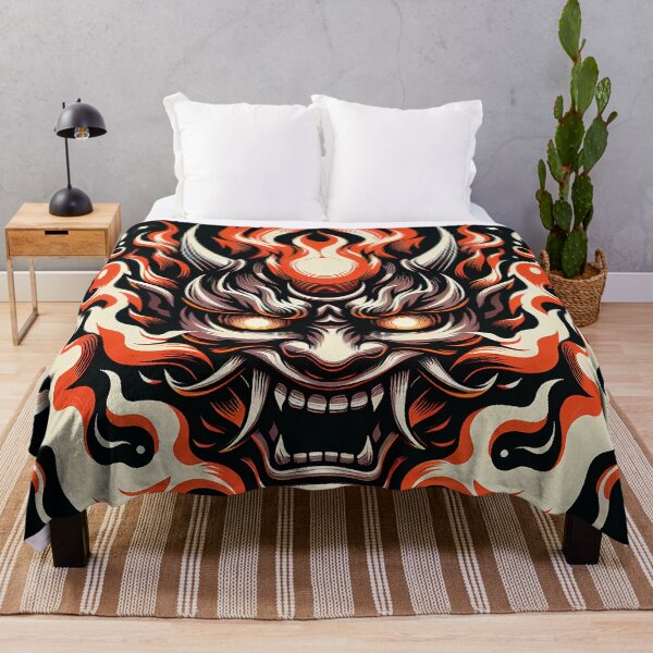 Item preview, "Inferno Unleashed: Japanese Hannya Mask in Flames" designed and sold by zzz888.