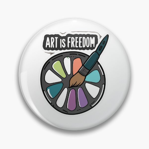 Item preview, Art is Freedom - Watercolor Palette and Brush Design designed and sold by NiftyWrx.