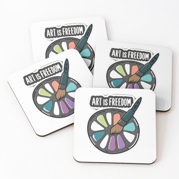 Item preview, Art is Freedom - Watercolor Palette and Brush Design designed and sold by NiftyWrx.