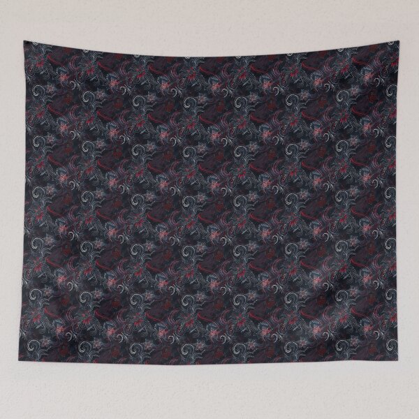 Item preview, Black Mangoli Cascade Pattern designed and sold by DreamBackDrops.