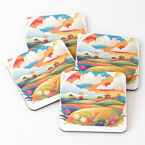 Item preview, Scenic view of a peaceful rural landscape with golden hills and fields and a portrait designed and sold by design-store77.