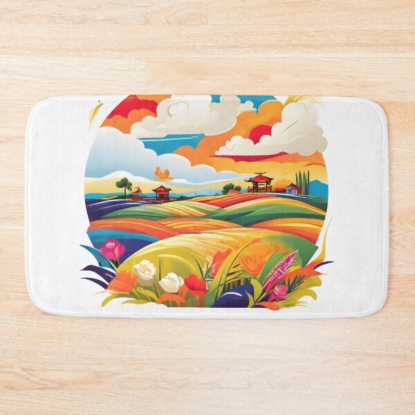 Item preview, Scenic view of a peaceful rural landscape with golden hills and fields and a portrait designed and sold by design-store77.