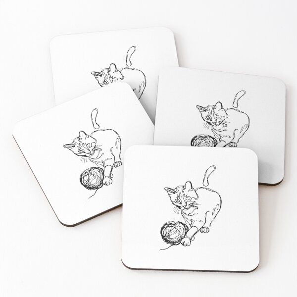 Item preview, Cat Playing With Wool Feline Yarn Mischievous kitty designed and sold by w1ckerman.