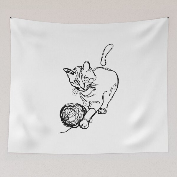 Item preview, Cat Playing With Wool Feline Yarn Mischievous kitty designed and sold by w1ckerman.