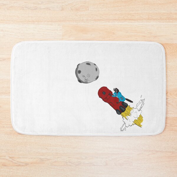Item preview, rocket raccoon red near at moon designed and sold by KunBAArtWork.