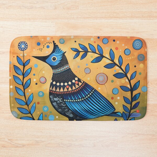 Item preview, Folk blue jay bird designed and sold by Folksy Living.