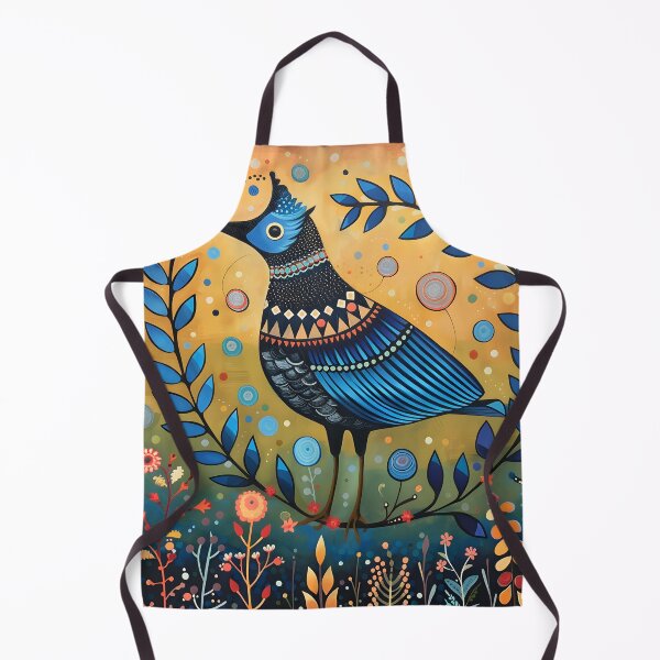 Item preview, Folk blue jay bird designed and sold by Folksy Living.