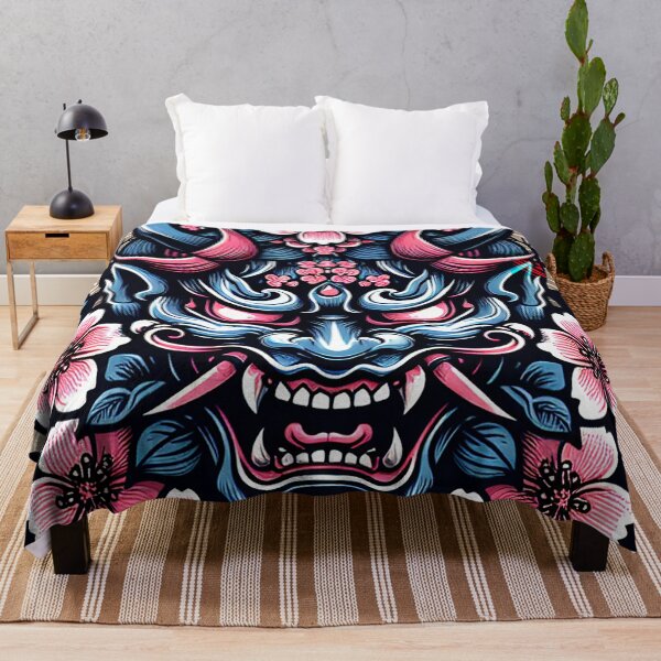 Item preview, "Japanese Hannya Demon Mask and Cherry Blossoms" designed and sold by zzz888.