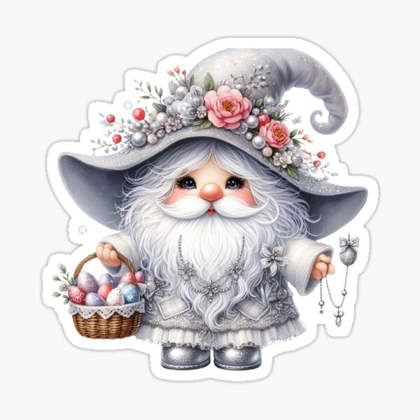 Item preview, Cute silver gnome for easter  designed and sold by Sameena Fatima.