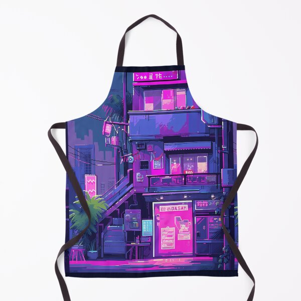 Item preview, Vaporwave Neon Cityscape (2)- Pixel art designed and sold by octoboobs.