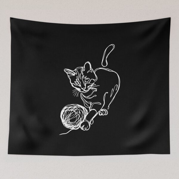 Item preview, Cat Playing With Wool Feline Yarn Mischievous kitty designed and sold by w1ckerman.