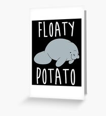 Tarjeta de felicitación Manatee Floaty Potato Animal Doméstico