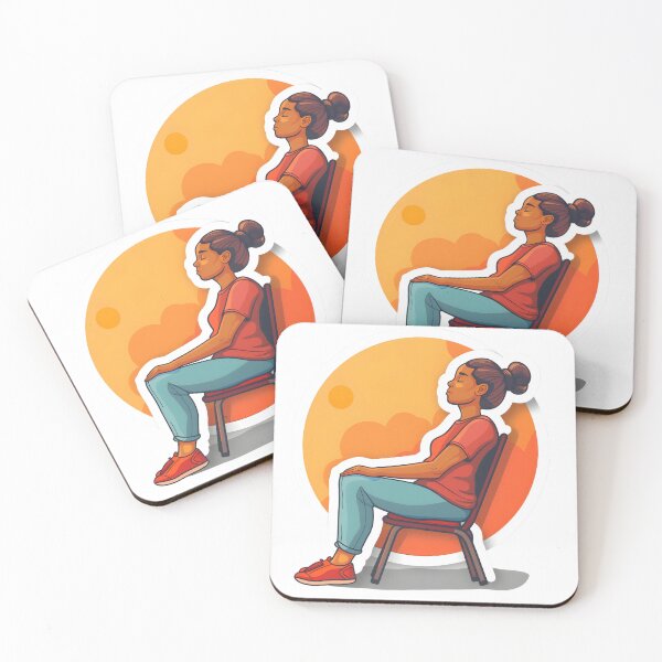 Item preview, Sunset Calm - Chair Yoga Relaxation Sticker designed and sold by Liseri.