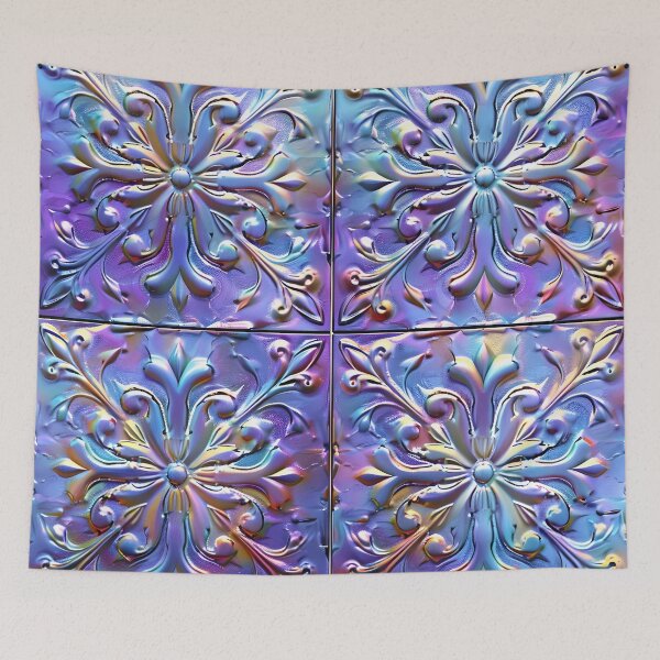 Item preview, Estampado de azulejos victorianos iridiscentes y radiantes designed and sold by dcrc.