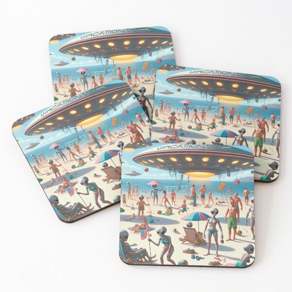 Item preview, Galactic Getaway Aliens Soak Up Sun on Earth's Shores designed and sold by Willyboy16.
