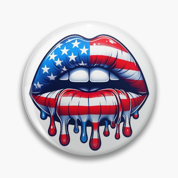 Item preview, Lips, USA, Patriotic, American flag designed and sold by iclipart.