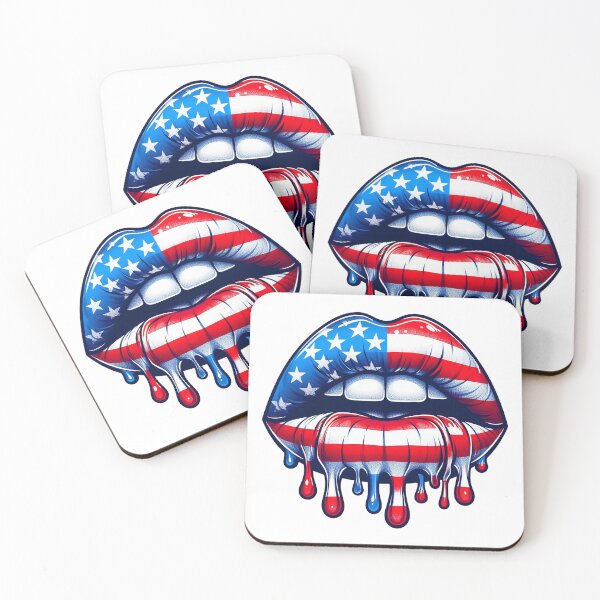 Item preview, Lips, USA, Patriotic, American flag designed and sold by iclipart.
