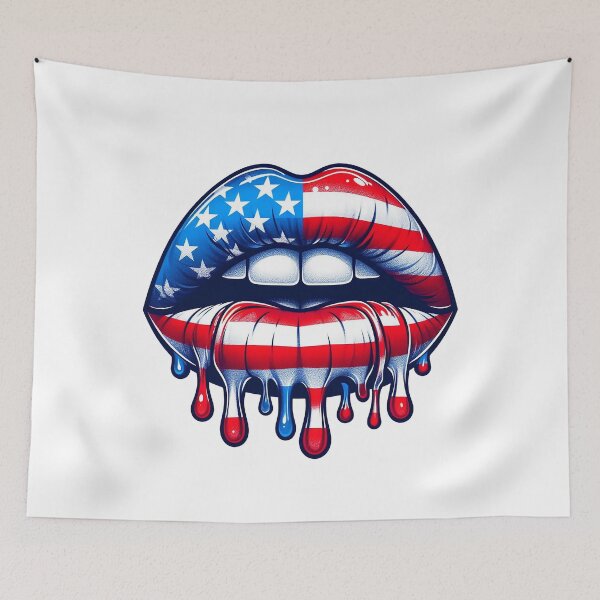Item preview, Lips, USA, Patriotic, American flag designed and sold by iclipart.