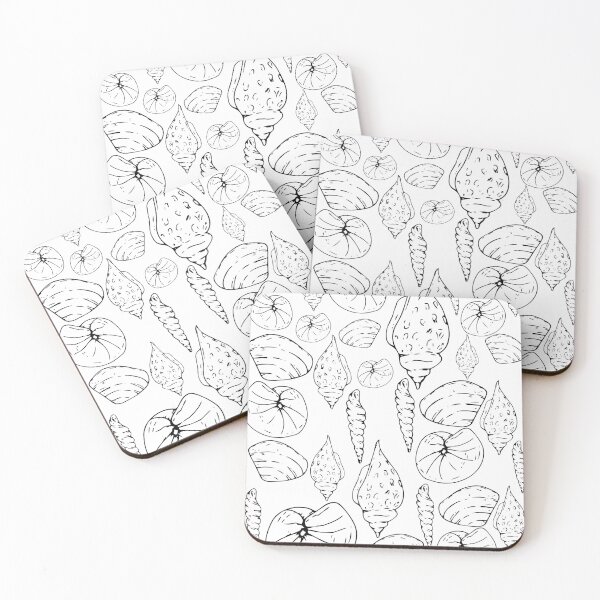 Item preview, sea shell Black and white retro abstract designed and sold by Hohohaxi.