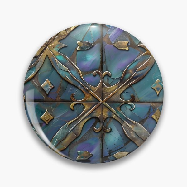 Item preview, estampado de azulejos victorianos iridiscentes y radiantes designed and sold by dcrc.