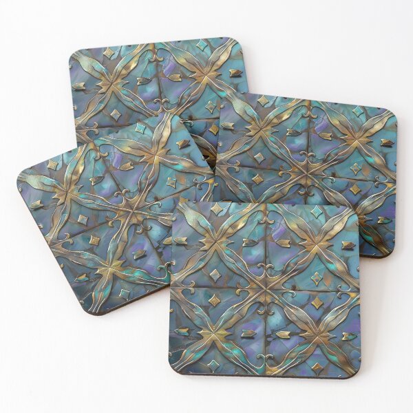 Item preview, estampado de azulejos victorianos iridiscentes y radiantes designed and sold by dcrc.