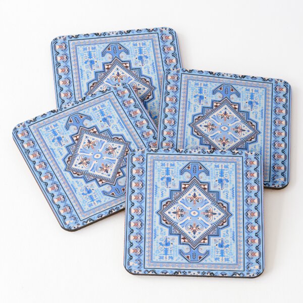 Item preview, Vivid Blue Modern Fusion Carpet Pattern designed and sold by GrinGalore.