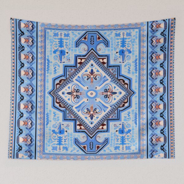 Item preview, Vivid Blue Modern Fusion Carpet Pattern designed and sold by GrinGalore.