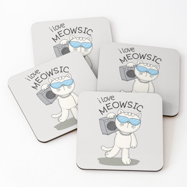 Item preview, Cool Cat with Boombox - I Love Meowsic designed and sold by RuyaFab.