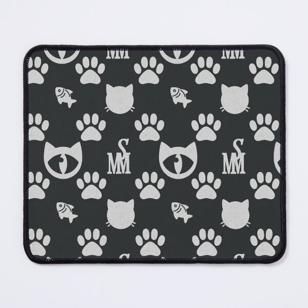 Item preview, Sir Meowton's Monochrome Elegance - Classic Cat Paw Print Pattern (White on Black) designed and sold by Sir Meow Meow.