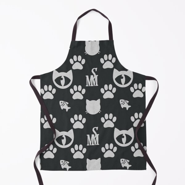 Item preview, Sir Meowton's Monochrome Elegance - Classic Cat Paw Print Pattern (White on Black) designed and sold by Sir Meow Meow.