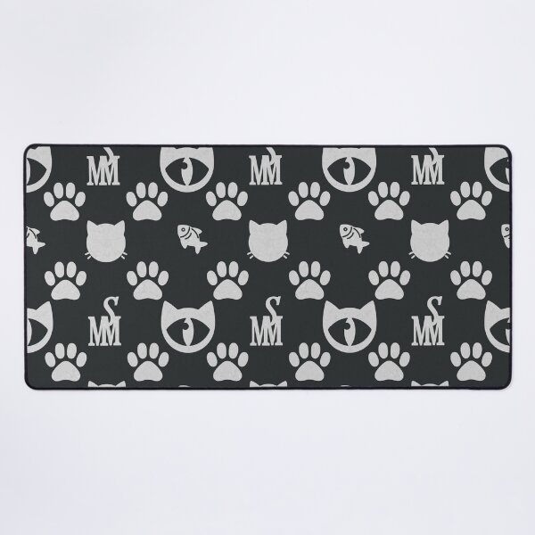 Item preview, Sir Meowton's Monochrome Elegance - Classic Cat Paw Print Pattern (White on Black) designed and sold by Sir Meow Meow.