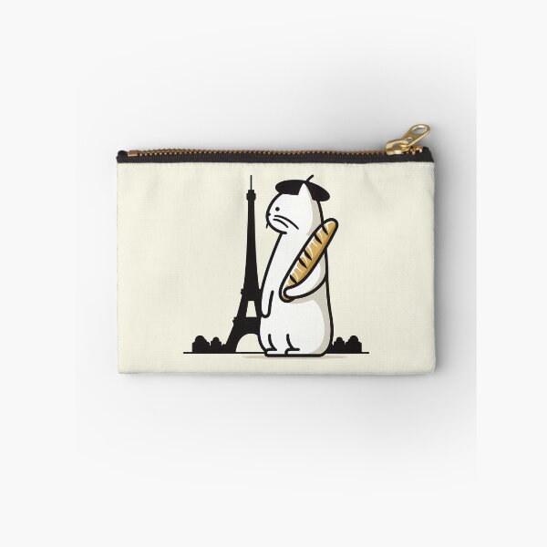 Item preview, Parisian Cat with Baguette at Eiffel Tower Illustration designed and sold by DethLock.