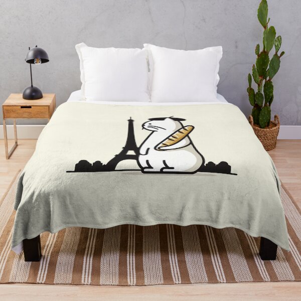 Item preview, Parisian Cat with Baguette at Eiffel Tower Illustration designed and sold by DethLock.