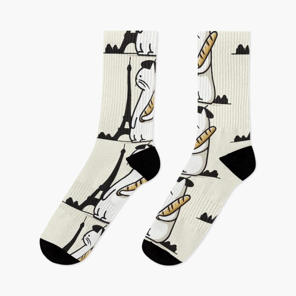 Item preview, Parisian Cat with Baguette at Eiffel Tower Illustration designed and sold by DethLock.
