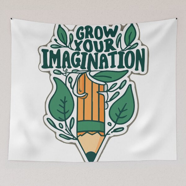 Item preview, Grow Your Imagination Pencil and Leaves Design designed and sold by NiftyWrx.