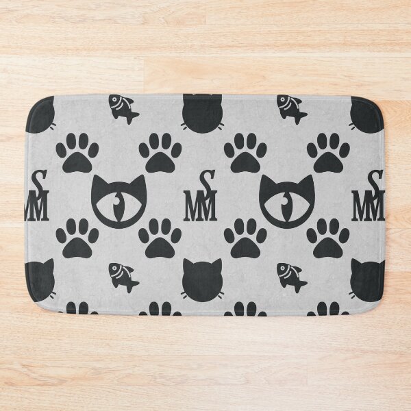 Item preview, Sir Meowton's Inverse Sophistication - Refined White Cat on Black Pattern designed and sold by Sir Meow Meow.