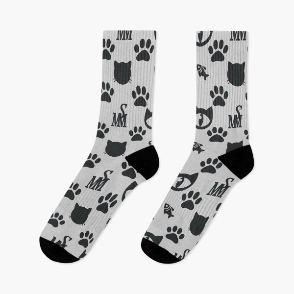 Item preview, Sir Meowton's Inverse Sophistication - Refined White Cat on Black Pattern designed and sold by Sir Meow Meow.