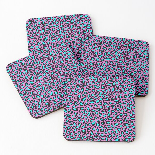 Artikelvorschau, Leopard in schwarz aqua pink entworfen und verkauft von netrok.