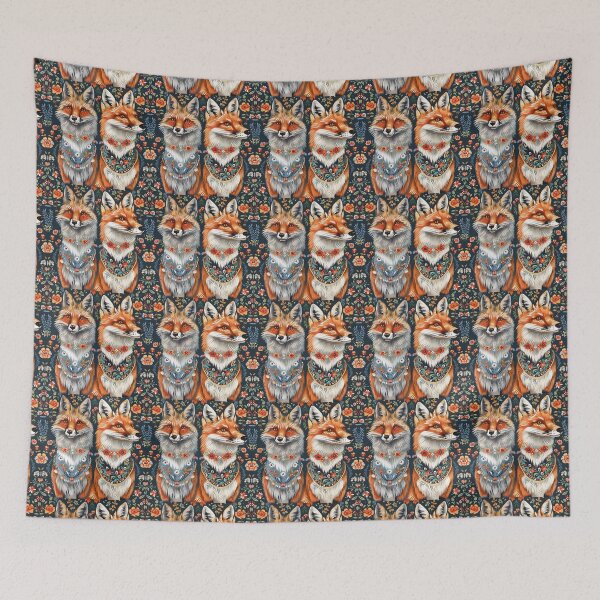 Item preview, Two red foxes with bandanas designed and sold by Folksy Living.